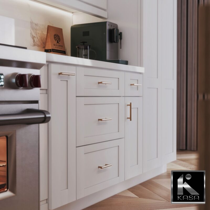 Shaker white + Slim shaker veneer kitchen 7